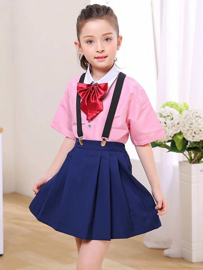 Mornarsko plava plisirana suknja za djevojčice, crna