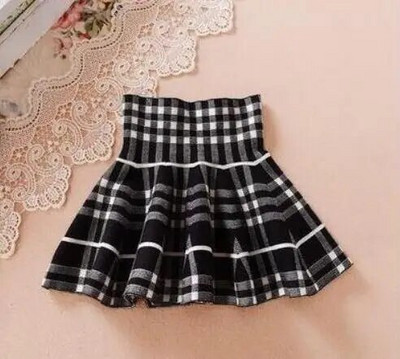 Sügistalvine väikelaste beebitüdrukute seelikud, laste kootud plisseeritud seelik Printsess roosa/must miniseelik, jõulud, lasteriided 2-9T