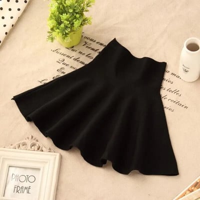 Sügistalvine väikelaste beebitüdrukute seelikud, laste kootud plisseeritud seelik Printsess roosa/must miniseelik, jõulud, lasteriided 2-9T