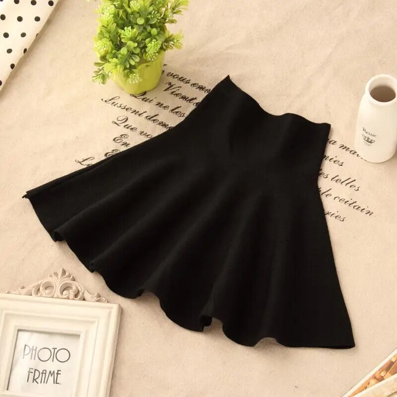 Sügistalvine väikelaste beebitüdrukute seelikud, laste kootud plisseeritud seelik Printsess roosa/must miniseelik, jõulud, lasteriided 2-9T