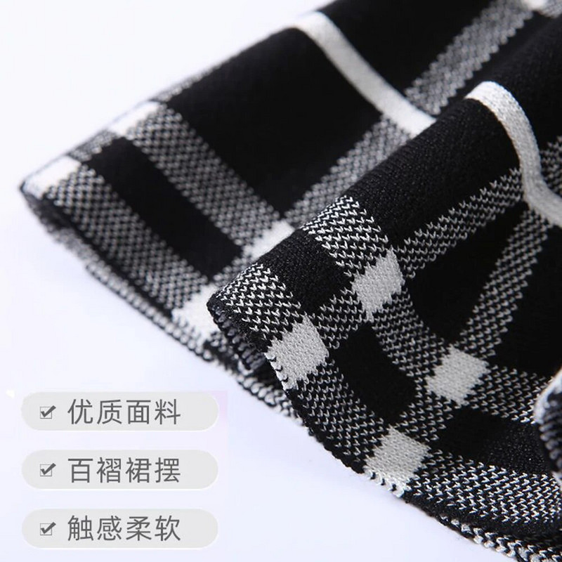 Sügistalvine väikelaste beebitüdrukute seelikud, laste kootud plisseeritud seelik Printsess roosa/must miniseelik, jõulud, lasteriided 2-9T