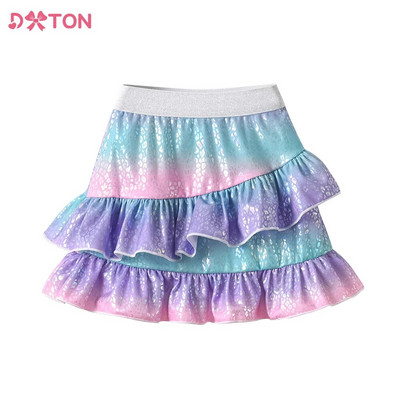 DXTON Kids Girls Mermaid Print Svārki bērniem Spīdīgi Modes Jauki Mini svārki Bērnu Apģērbi Meitenēm 3-8 G.v.