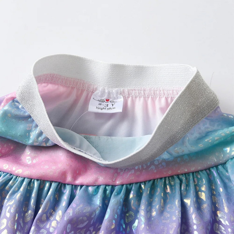 DXTON Kids Girls Mermaid Print seelikud Lastele Läikiv mood Armsad Miniseelikud Lasteriided Tüdrukutele 3-8 Aastatel