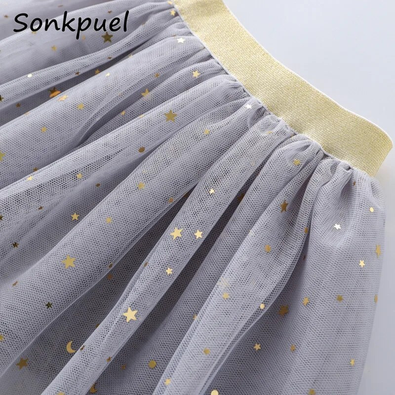 Modne dječje mrežaste suknje za djevojčice Princess Pretty Stars Fluorescentne cvjetne plisirane tutu s vezom za djevojčice Čipkana falda plesna odjeća