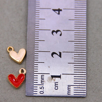 10 τμχ Κομψό μικρό πολύχρωμο γούρι σε σχήμα καρδιάς σμάλτο σε όλα τα χρώματα Tiny Heart Charms Κρεμαστό για Κολιέ Σκουλαρίκια Κατασκευή κοσμημάτων