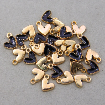 10 vnt Daili maža spalvinga širdies formos emalio žavesio visų spalvų mažytė širdelės žavesio pakabukas papuošalų karolių auskarų gamybai