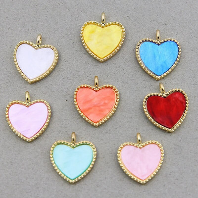 10 vnt Daili maža spalvinga širdies formos emalio žavesio visų spalvų mažytė širdelės žavesio pakabukas papuošalų karolių auskarų gamybai
