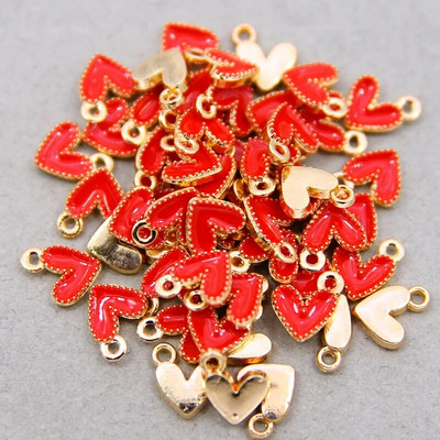 10 vnt Daili maža spalvinga širdies formos emalio žavesio visų spalvų mažytė širdelės žavesio pakabukas papuošalų karolių auskarų gamybai