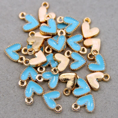 10 vnt Daili maža spalvinga širdies formos emalio žavesio visų spalvų mažytė širdelės žavesio pakabukas papuošalų karolių auskarų gamybai