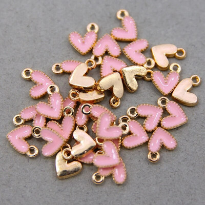 10 vnt Daili maža spalvinga širdies formos emalio žavesio visų spalvų mažytė širdelės žavesio pakabukas papuošalų karolių auskarų gamybai