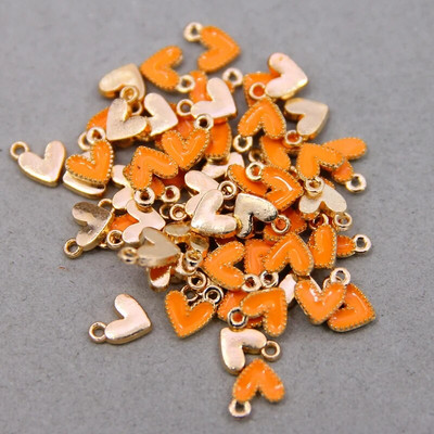 10 vnt Daili maža spalvinga širdies formos emalio žavesio visų spalvų mažytė širdelės žavesio pakabukas papuošalų karolių auskarų gamybai