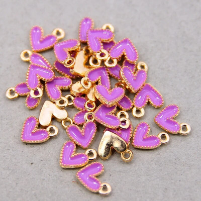 10 vnt Daili maža spalvinga širdies formos emalio žavesio visų spalvų mažytė širdelės žavesio pakabukas papuošalų karolių auskarų gamybai