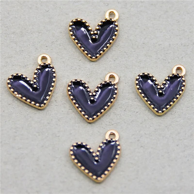 10 vnt Daili maža spalvinga širdies formos emalio žavesio visų spalvų mažytė širdelės žavesio pakabukas papuošalų karolių auskarų gamybai