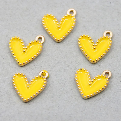 10 vnt Daili maža spalvinga širdies formos emalio žavesio visų spalvų mažytė širdelės žavesio pakabukas papuošalų karolių auskarų gamybai