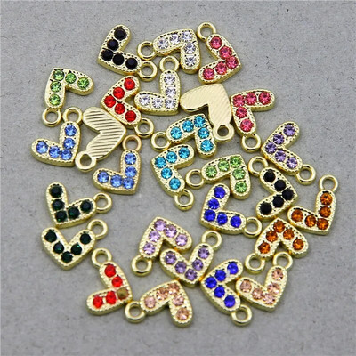 10 vnt Daili maža spalvinga širdies formos emalio žavesio visų spalvų mažytė širdelės žavesio pakabukas papuošalų karolių auskarų gamybai