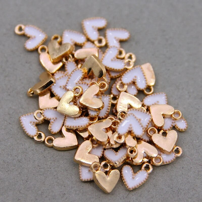 10 vnt Daili maža spalvinga širdies formos emalio žavesio visų spalvų mažytė širdelės žavesio pakabukas papuošalų karolių auskarų gamybai