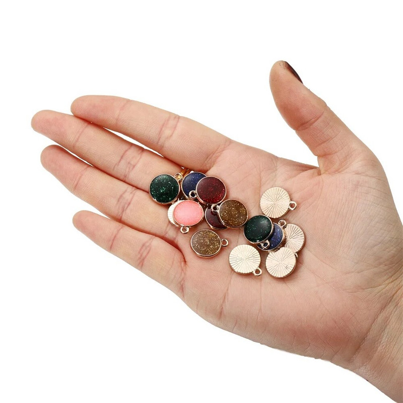 10 τμχ/τσάντα Γούρια μικτού σχήματος Κρεμαστά σμάλτο μεταλλικό κολιέ Βραχιόλι γούρι Σύνδεσμος για προμήθειες κατασκευής κοσμημάτων Αξεσουάρ