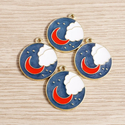 10 kom/lot Emajl Privjesci od legure emajla za izradu nakita Slatka mjesečeva zvijezda Sunčani privjesci Privjesak za DIY Ogrlice Naušnice Dodaci