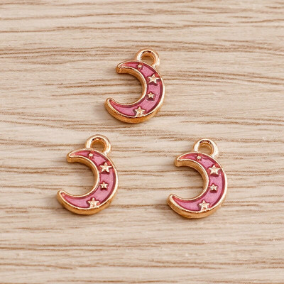 10 kom/lot Emajl Privjesci od legure emajla za izradu nakita Slatka mjesečeva zvijezda Sunčani privjesci Privjesak za DIY Ogrlice Naušnice Dodaci