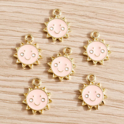10 kom/lot Emajl Privjesci od legure emajla za izradu nakita Slatka mjesečeva zvijezda Sunčani privjesci Privjesak za DIY Ogrlice Naušnice Dodaci