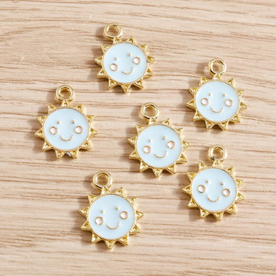 10 kom/lot Emajl Privjesci od legure emajla za izradu nakita Slatka mjesečeva zvijezda Sunčani privjesci Privjesak za DIY Ogrlice Naušnice Dodaci