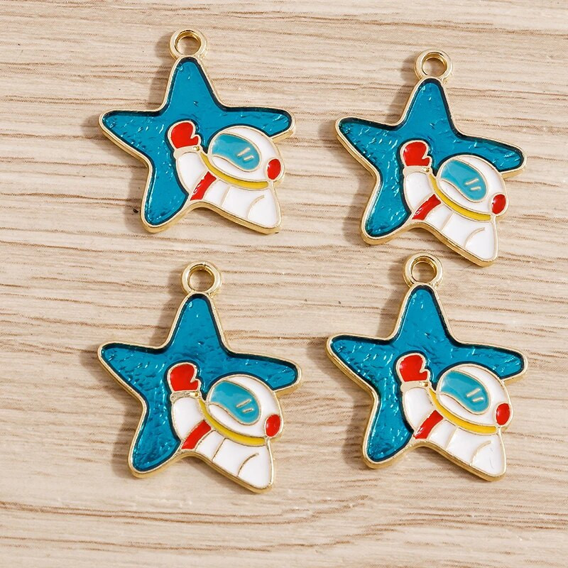 10 kom/lot Emajl Privjesci od legure emajla za izradu nakita Slatka mjesečeva zvijezda Sunčani privjesci Privjesak za DIY Ogrlice Naušnice Dodaci