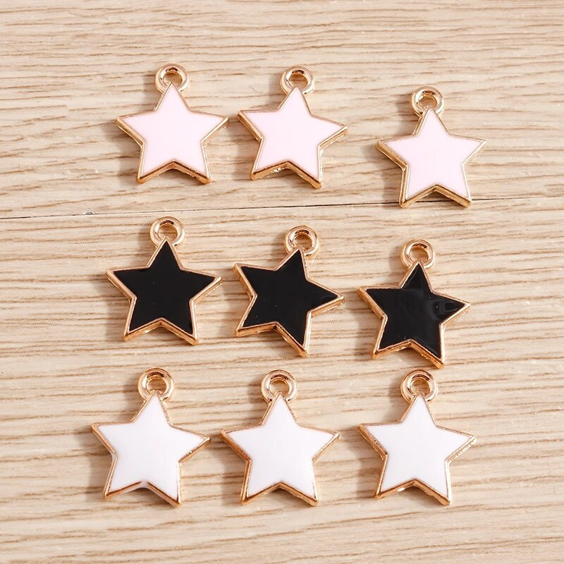10 kom/lot Emajl Privjesci od legure emajla za izradu nakita Slatka mjesečeva zvijezda Sunčani privjesci Privjesak za DIY Ogrlice Naušnice Dodaci
