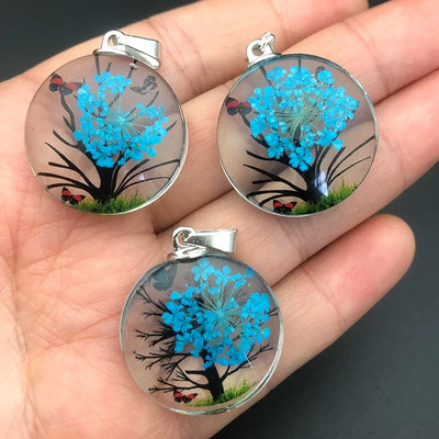 3 tk. Läbipaistev ovaalne akrüülist pressitud Lucky Clover kroonleht Pandlaga vaiguga konserveeritud värsked kuivatatud lilled ripatsid ehete valmistamiseks