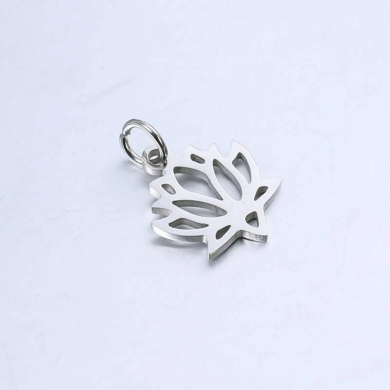 DOOYIO 5 tk/partii roostevabast terasest õõnsaga lootose ripats, naissoost DIY kaelakee käevõru Käsitsi valmistatud võlutarvikud