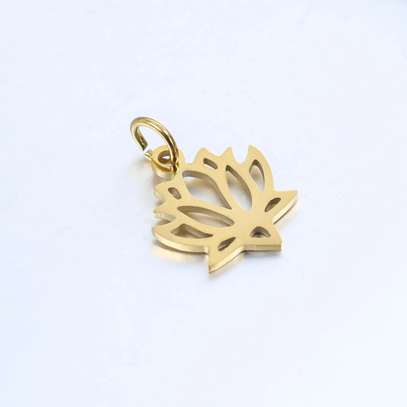 DOOYIO 5 tk/partii roostevabast terasest õõnsaga lootose ripats, naissoost DIY kaelakee käevõru Käsitsi valmistatud võlutarvikud