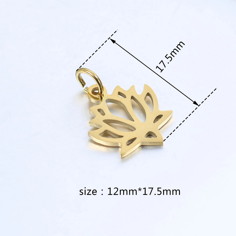 DOOYIO 5 tk/partii roostevabast terasest õõnsaga lootose ripats, naissoost DIY kaelakee käevõru Käsitsi valmistatud võlutarvikud