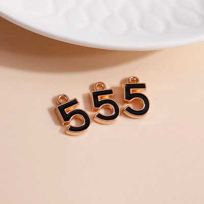 10 vnt./stal. 9*14mm Emalio Mini numeris 5 Charms DIY kaklo papuošalai Pakabukai Auskarai Rankų darbo amatų papuošalų kūrimo Priedai