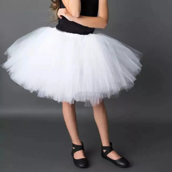 Бели поли за момичета Бебешки ръчно изработени балетни пачки от тюл Pettiskirt Долни поли Детски парти костюм за Хелоуин Танцови поли Плат
