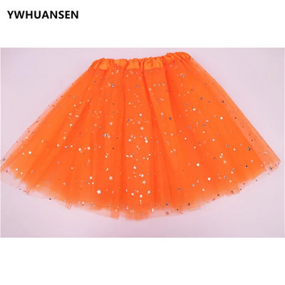 YWHUANSEN Lovely Star Glitter Girl Lopsakas seelik Kolmekihiline litrid Kid Ball Kleit Polleras Laste Ballett Tutus Pettiskrit Fluffy