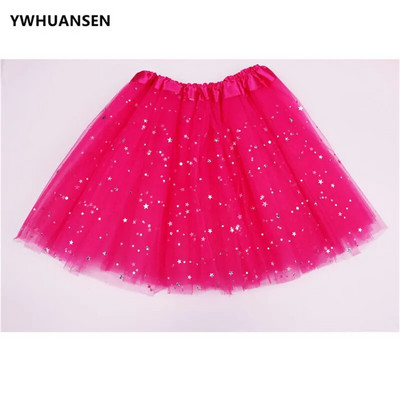 YWHUANSEN Lovely Star Glitter Girl Lopsakas seelik Kolmekihiline litrid Kid Ball Kleit Polleras Laste Ballett Tutus Pettiskrit Fluffy