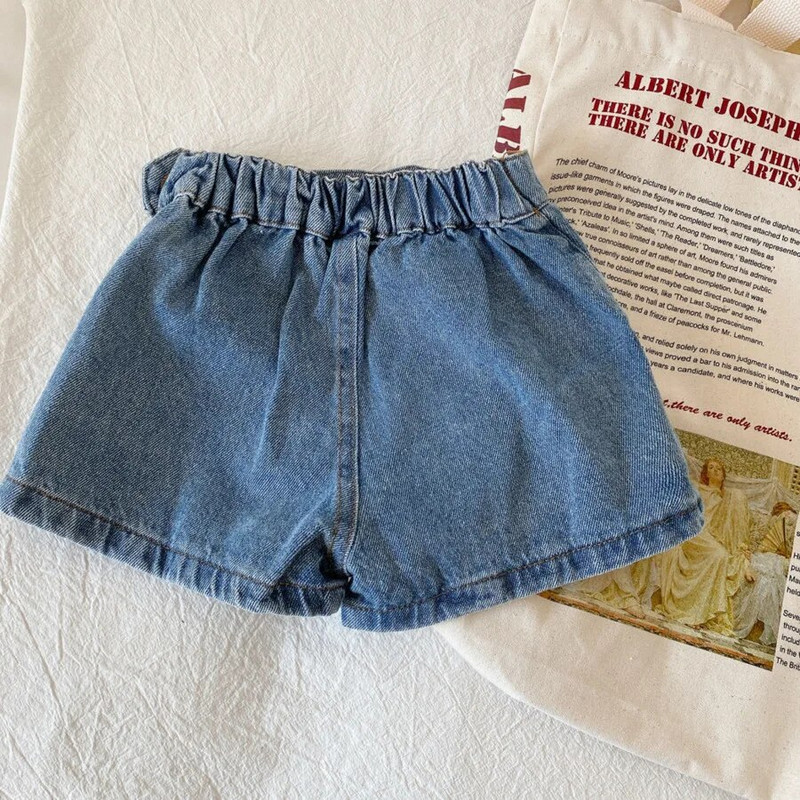 Suvised väikesed tüdrukud Lasteriided Välirõivad Tüdrukutele Denim Line Seelik Tüdrukute lühikesed püksid Teksad Tüdrukud Laste Suvised lühikesed püksid Seelik