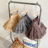 Παιδική φούστα Tutu για κορίτσια 2023 Νέα μοντέρνα μονόχρωμη Princess Casual Simple Νέα μοντέρνα γλυκιά φούστα για κοριτσάκια