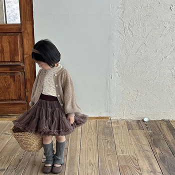 Παιδική φούστα Tutu για κορίτσια 2023 Νέα μοντέρνα μονόχρωμη Princess Casual Simple Νέα μοντέρνα γλυκιά φούστα για κοριτσάκια