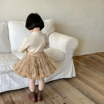 Παιδική φούστα Tutu για κορίτσια 2023 Νέα μοντέρνα μονόχρωμη Princess Casual Simple Νέα μοντέρνα γλυκιά φούστα για κοριτσάκια