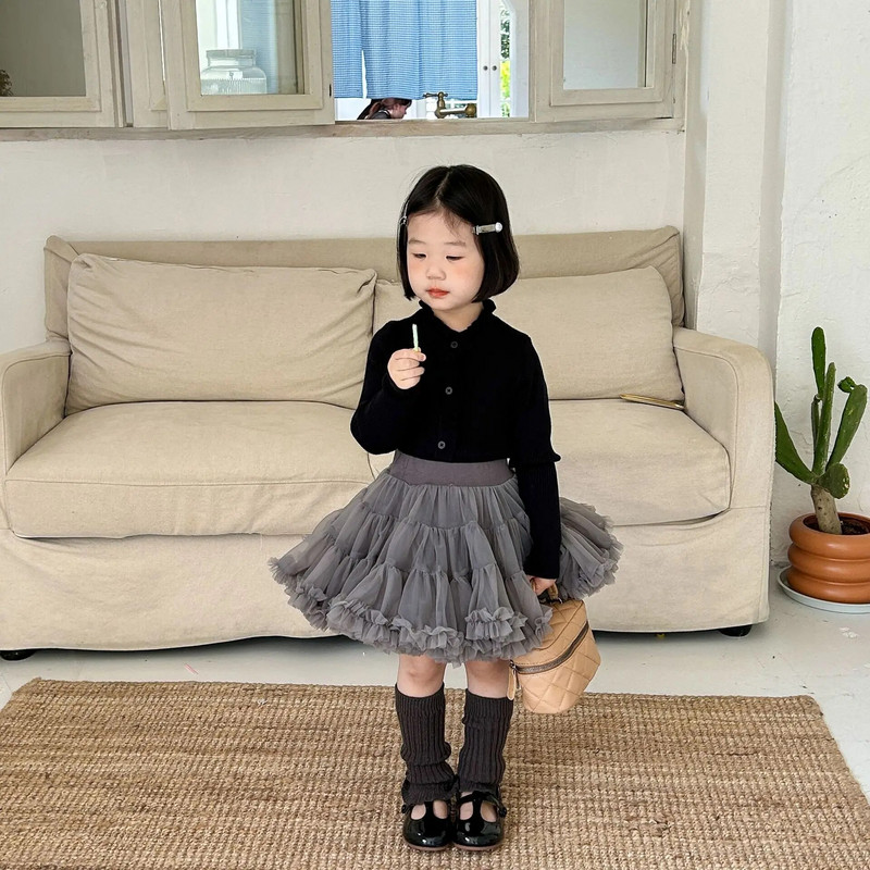 Παιδική φούστα Tutu για κορίτσια 2023 Νέα μοντέρνα μονόχρωμη Princess Casual Simple Νέα μοντέρνα γλυκιά φούστα για κοριτσάκια