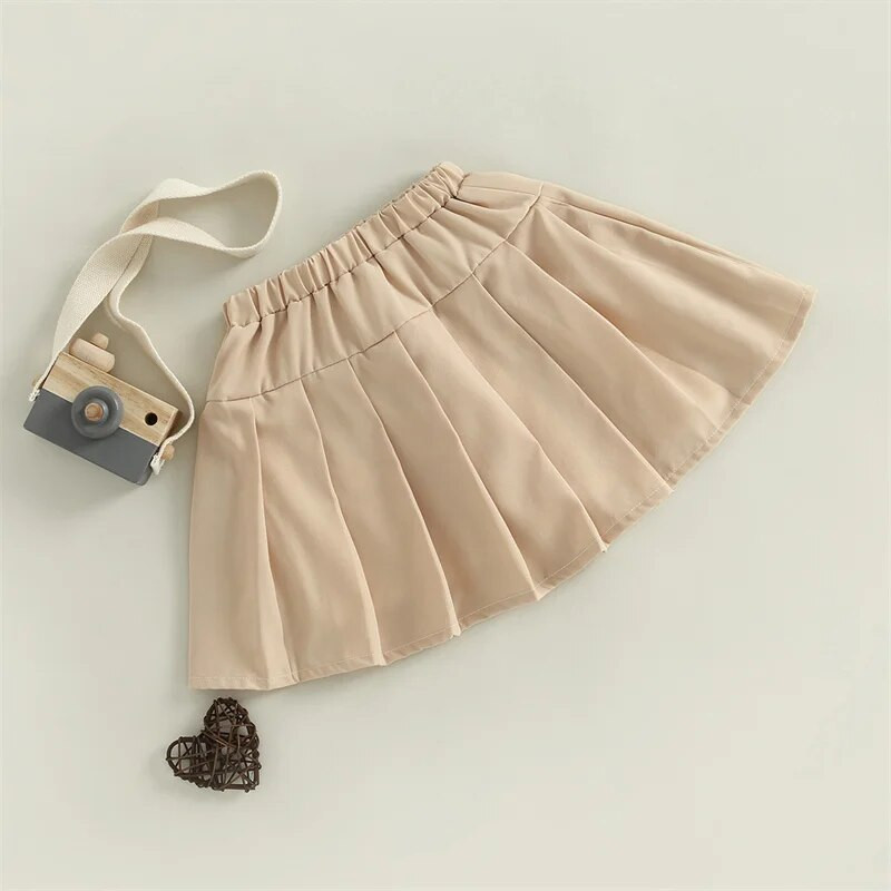 1-6 a Lastele Tüdrukutele Plisseeritud seelikud Beebidele Suvised Sügisriided Ühevärvilised Elastsed Kõrge Vöökohaga Miniseelikud Laste Vabaajaseelikud