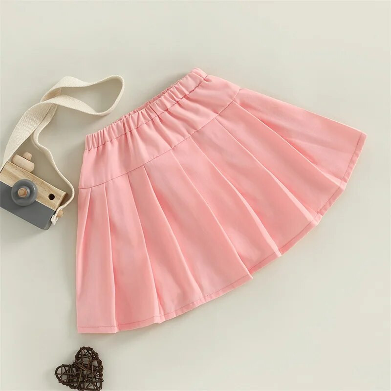 1-6 a Lastele Tüdrukutele Plisseeritud seelikud Beebidele Suvised Sügisriided Ühevärvilised Elastsed Kõrge Vöökohaga Miniseelikud Laste Vabaajaseelikud