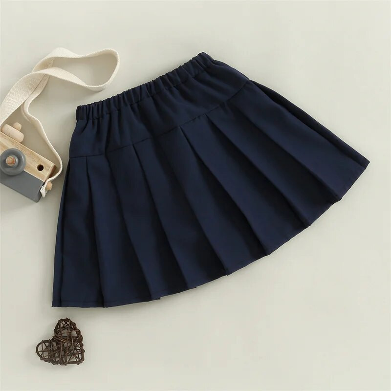 1-6 a Lastele Tüdrukutele Plisseeritud seelikud Beebidele Suvised Sügisriided Ühevärvilised Elastsed Kõrge Vöökohaga Miniseelikud Laste Vabaajaseelikud