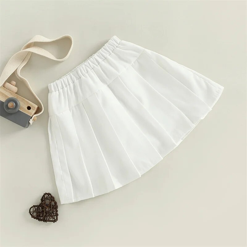 1-6 a Lastele Tüdrukutele Plisseeritud seelikud Beebidele Suvised Sügisriided Ühevärvilised Elastsed Kõrge Vöökohaga Miniseelikud Laste Vabaajaseelikud