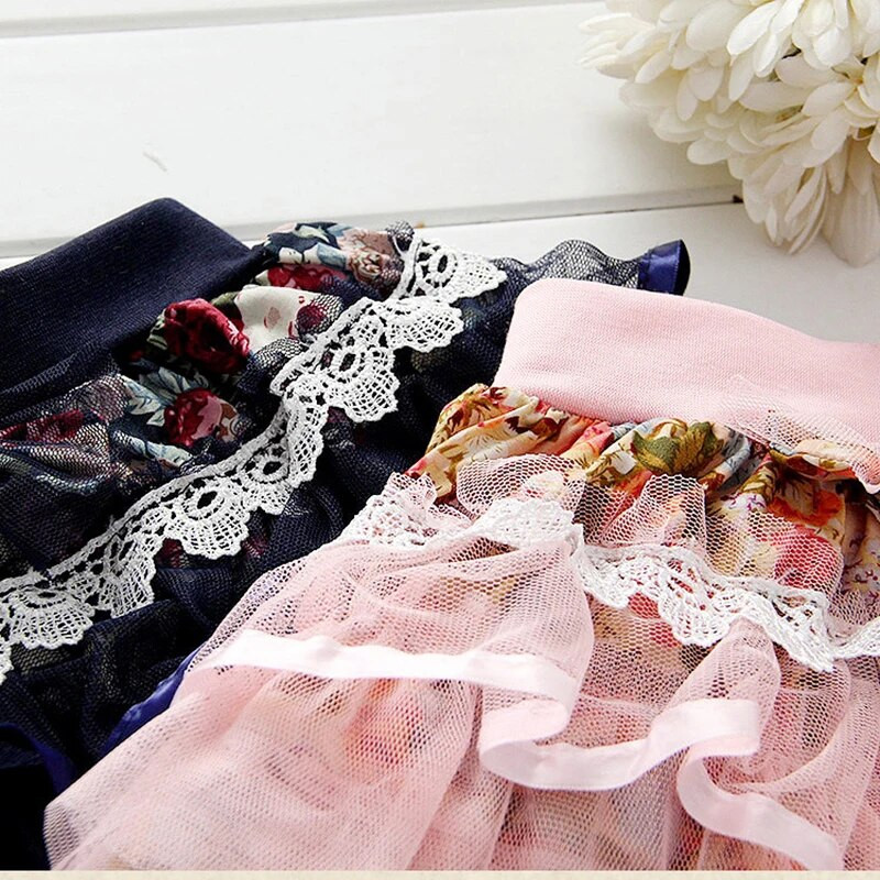 Lillelised tüdrukute pitsseelikud Armsad tüdrukud Lastele Tutu seelikud Lillelised pitsilised tülli volangid Printsessi seelikud mitmekihilised 2-6 a.