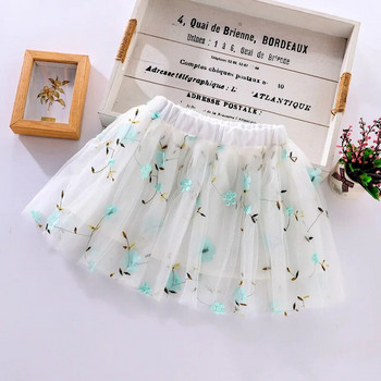 2023 Νέο Κέντημα Παιδικά Κοριτσίστικα Διχτυωτές Φούστες Πριγκίπισσα Όμορφα Αστέρια Πλιέτες Πλισέ Tutu Floral Κορίτσι Δαντέλα Ρούχα χορού Faldas