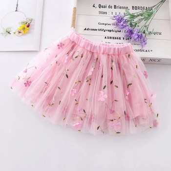 2023 Νέο Κέντημα Παιδικά Κοριτσίστικα Διχτυωτές Φούστες Πριγκίπισσα Όμορφα Αστέρια Πλιέτες Πλισέ Tutu Floral Κορίτσι Δαντέλα Ρούχα χορού Faldas