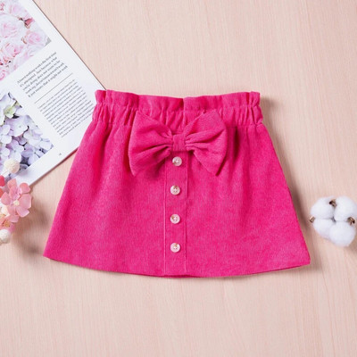 Mažų mergaičių masyvus sagų sijonas su lankelio dekoru Kasdienis pavasario rudens pavasario 1–5 m. mergaičių mielas krūtinės formos sijonas A formos drabužiai