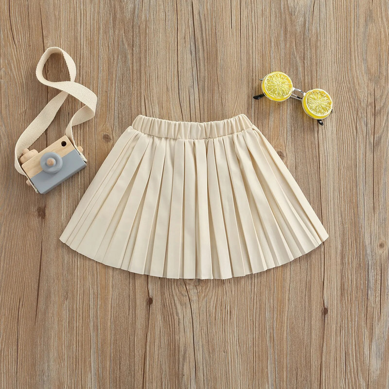 FOCUSNORM 3 Χρώματα Μόδα Παιδικές Φούστες Κοριτσίστικες Φούστες 1-6Y Μασίφ ελαστικές ψηλόμεσες φούστες πλισέ