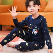 Pijamale pentru bebeluși băieți Toamnă cu mâneci lungi Îmbrăcăminte pentru copii Lenjerie de noapte Pijama pentru adolescenți Seturi de pijamale din bumbac pentru copii 6 8 10 12 14 ani